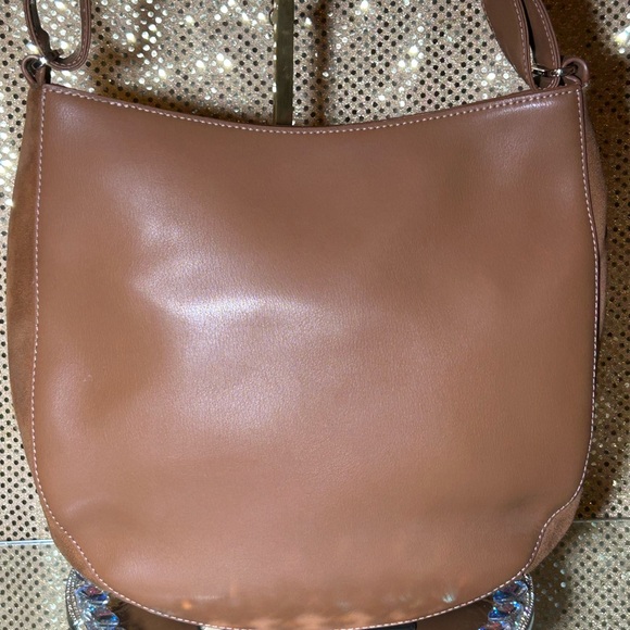 Ted Baker London Tan Hobo Bag w/Buckle Accent Approx. 14” x 11” x 3” EUC - Picture 3 of 14